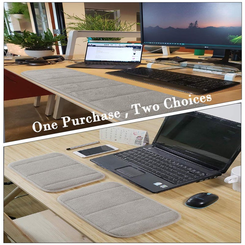 AUHOKY 2 Sets Ergonomic Computer Elbow Wrist Pad, AUHOKY Long & Short Size Combination Keyboard Wrist Rest Elbow Support Mat for Office Desktop Working Gaming - Memory Foam Relieve Elbow Pain (Khaki) - Image 2
